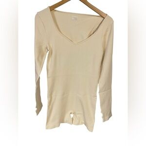 Cream Long Sleeve Romper